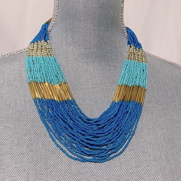 🟢3 items for $20—-MULTI STRAND beaded necklace compliments your summer wardrobe - Picture 1 of 6